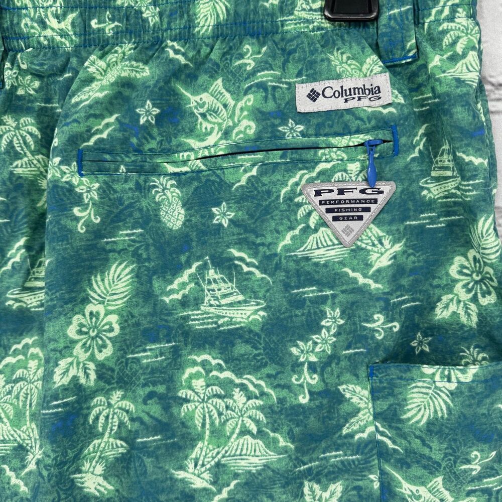 NWT Columbia Swim Trunks Men's XXL Green Printed BackCast II Short Omni-Shade - Picture 6 of 14